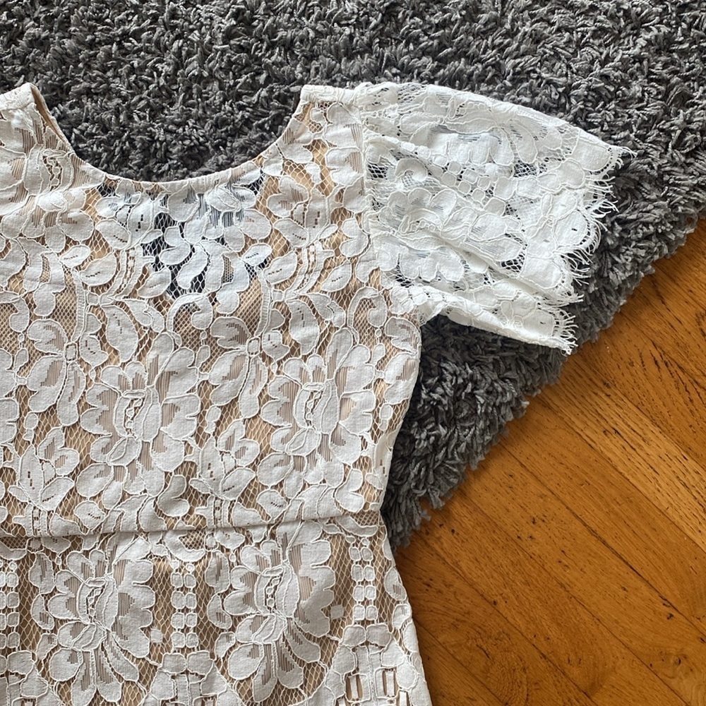 Lulu's White Lace Mini Dress - Picture 13 of 15